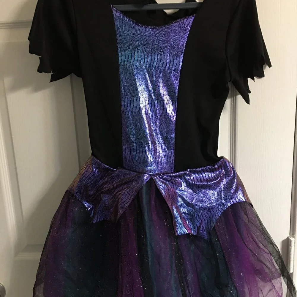 Girl's Size Witch Costume Dress - Dress & Wings  Size 12-14